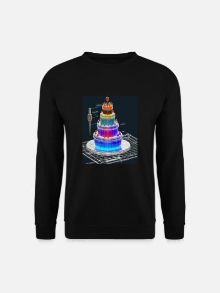 Torte Blaupause Konditor Kuchen Backen - Unisex Pullover - Schwarz