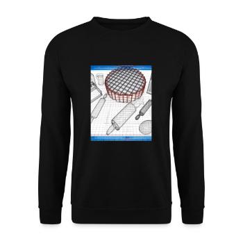 Baking Accessories Pies Blueprint Pastry Chef Cake - Unisex Sweatshirt - black - Front - Alina (178cm) & Michal (187cm)