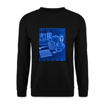 Accessoires de cuisson Tartes Blueprint Chef Pâtissier Gâteau - Sweat-shirt Unisexe - noir - Devant - Alina (178cm) & Michal (187cm)