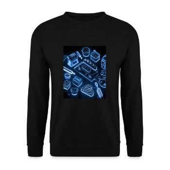 Accessoires de cuisson Tartes Blueprint Chef Pâtissier Gâteau - Sweat-shirt Unisexe - noir - Devant - Alina (178cm) & Michal (187cm)
