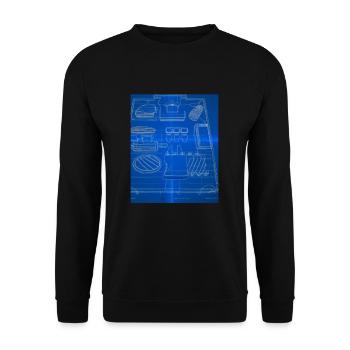Accessoires de cuisson Tartes Blueprint Chef Pâtissier Gâteau - Sweat-shirt Unisexe - noir - Devant - Alina (178cm) & Michal (187cm)