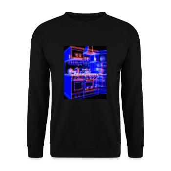 Kitchen Retro Vintage Blueprint Cook Cooking Cook - Unisex Sweatshirt - black - Front - Alina (178cm) & Michal (187cm)