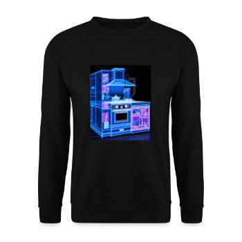 Kitchen Retro Vintage Blueprint Cook Cooking Cook - Unisex Sweatshirt - black - Front - Alina (178cm) & Michal (187cm)