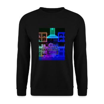 Kitchen Retro Vintage Blueprint Cook Cooking Cook - Unisex Sweatshirt - black - Front - Alina (178cm) & Michal (187cm)