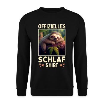 Faultier Offizielles Schlafshirt Pyjama Schlaf - Unisex Pullover - Schwarz - Vorne - Alina (178cm) & Michal (187cm)