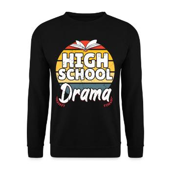 High School Drama Vintage Distressed - Unisex Sweatshirt - black - Front - Alina (178cm) & Michal (187cm)
