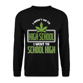 I Went To School High Weed Pun - Unisex Sweatshirt - black - Front - Alina (178cm) & Michal (187cm)