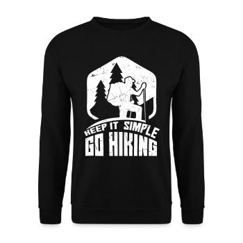 Keep it Simple Go Hiking Vintage Distressed - Unisex Sweatshirt - black - Front - Alina (178cm) & Michal (187cm)