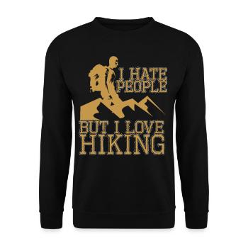 I Hate People But I Love Hiking - Unisex Sweatshirt - black - Front - Alina (178cm) & Michal (187cm)