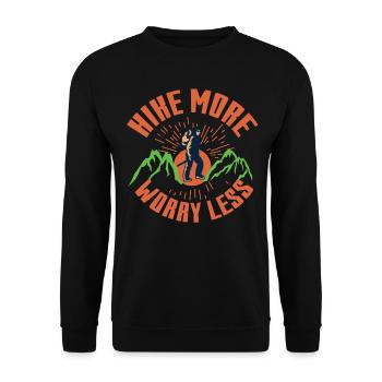 Hike More Worry Less - Unisex Sweatshirt - black - Front - Alina (178cm) & Michal (187cm)