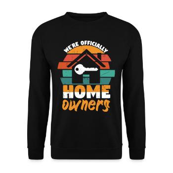 Home Owners Vintage Distressed Key - Unisex Sweatshirt - black - Front - Alina (178cm) & Michal (187cm)