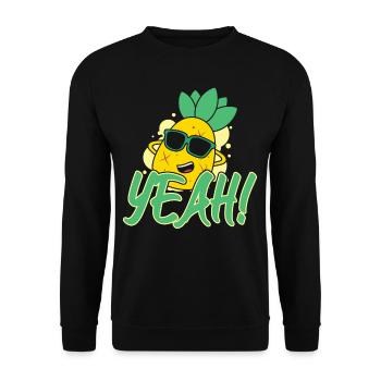 Yeah Relaxed Chill Pineapple - Unisex Sweatshirt - black - Front - Alina (178cm) & Michal (187cm)