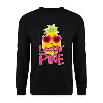 Lookin Pine Pineapple Pun - Unisex Sweatshirt - black - Front - Alina (178cm) & Michal (187cm)