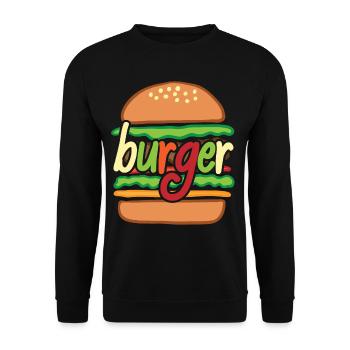 Burger - Unisex Sweatshirt - black - Front - Alina (178cm) & Michal (187cm)