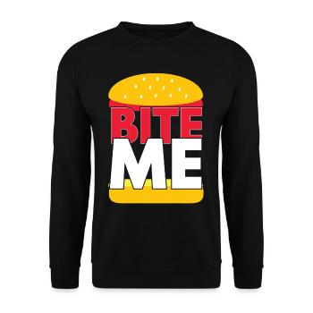 Burger Bite Me - Unisex Sweatshirt - black - Front - Alina (178cm) & Michal (187cm)