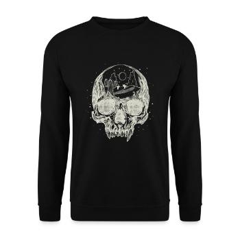 Fantasy Space Desert Skull Cosmic Esotericism - Unisex Sweatshirt - black - Front - Alina (178cm) & Michal (187cm)