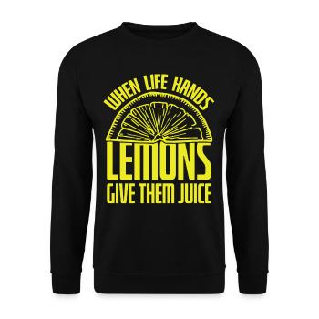 Easy Pease Lemon Squeezy - Unisex Sweatshirt - black - Front - Alina (178cm) & Michal (187cm)