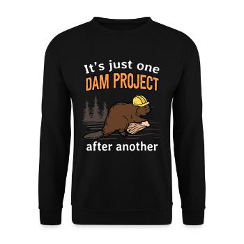 Construction Worker Beaver Dam Project Funny Saying - Unisex Sweatshirt - black - Front - Alina (178cm) & Michal (187cm)