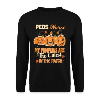 Children's Nurse Pumpkins Funny Halloween - Unisex Sweatshirt - black - Front - Alina (178cm) & Michal (187cm)