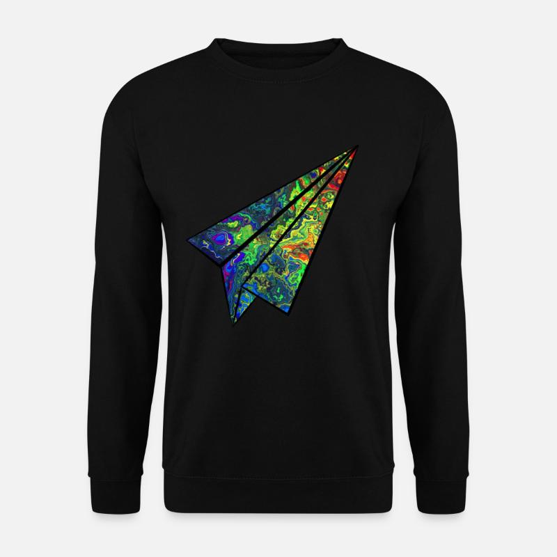 Papierflieger bunt - Unisex Pullover - Schwarz