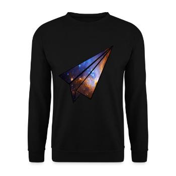 Papierflieger Universum - Unisex Pullover - Schwarz - Vorne - Alina (178cm) & Michal (187cm)