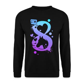 8. Geburtstag Mädchen Pferd 8 Jahre - Unisex Pullover - Schwarz - Vorne - Alina (178cm) & Michal (187cm)