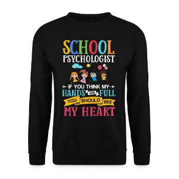 Schulpsychologe Schulpsychologie Psychologie - Unisex Pullover - Schwarz - Vorne - Alina (178cm) & Michal (187cm)