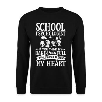 Schulpsychologe Schulpsychologie Psychologie - Unisex Pullover - Schwarz - Vorne - Alina (178cm) & Michal (187cm)