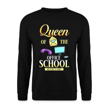 Secrétaire d’école Secrétariat de l’école Bureau du personnel - Sweat-shirt Unisexe - noir - Devant - Alina (178cm) & Michal (187cm)