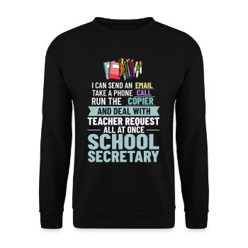 Secrétaire d’école Secrétariat de l’école Bureau du personnel - Sweat-shirt Unisexe - noir - Devant - Alina (178cm) & Michal (187cm)