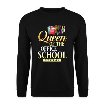 Secrétaire d’école Bureau du secrétaire d’école Bureau du personnel - Sweat-shirt Unisexe - noir - Devant - Alina (178cm) & Michal (187cm)