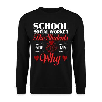 Milieu scolaire Travail social École Bureau du travail social Social - Sweat-shirt Unisexe - noir - Devant - Alina (178cm) & Michal (187cm)