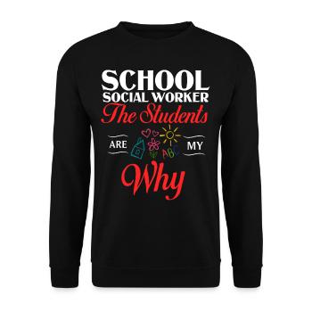 Milieu scolaire Travail social École Bureau du travail social Social - Sweat-shirt Unisexe - noir - Devant - Alina (178cm) & Michal (187cm)