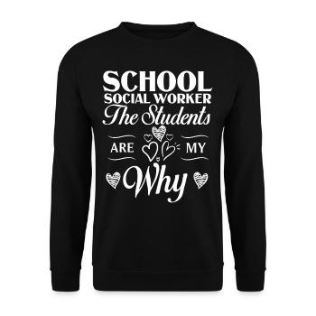Schulsozialarbeit Schule Sozialarbeit Büro Sozial - Unisex Pullover - Schwarz - Vorne - Alina (178cm) & Michal (187cm)