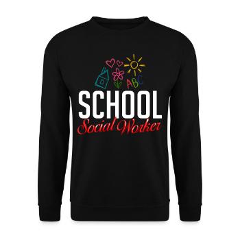 Milieu scolaire Travail social École Bureau du travail social Social - Sweat-shirt Unisexe - noir - Devant - Alina (178cm) & Michal (187cm)