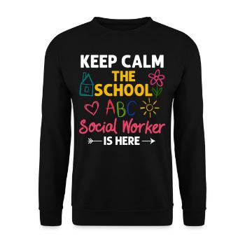 Milieu scolaire Travail social École Bureau du travail social Social - Sweat-shirt Unisexe - noir - Devant - Alina (178cm) & Michal (187cm)