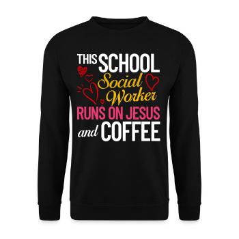 Milieu scolaire Travail social École Bureau du travail social Social - Sweat-shirt Unisexe - noir - Devant - Alina (178cm) & Michal (187cm)