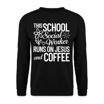 Schulsozialarbeit Schule Sozialarbeit Büro Sozial - Unisex Pullover - Schwarz - Vorne - Alina (178cm) & Michal (187cm)
