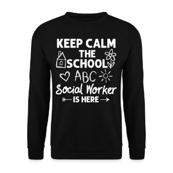 Milieu scolaire Travail social École Bureau du travail social Social - Sweat-shirt Unisexe - noir - Devant - Alina (178cm) & Michal (187cm)