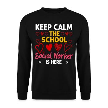 Milieu scolaire Travail social École Bureau du travail social Social - Sweat-shirt Unisexe - noir - Devant - Alina (178cm) & Michal (187cm)