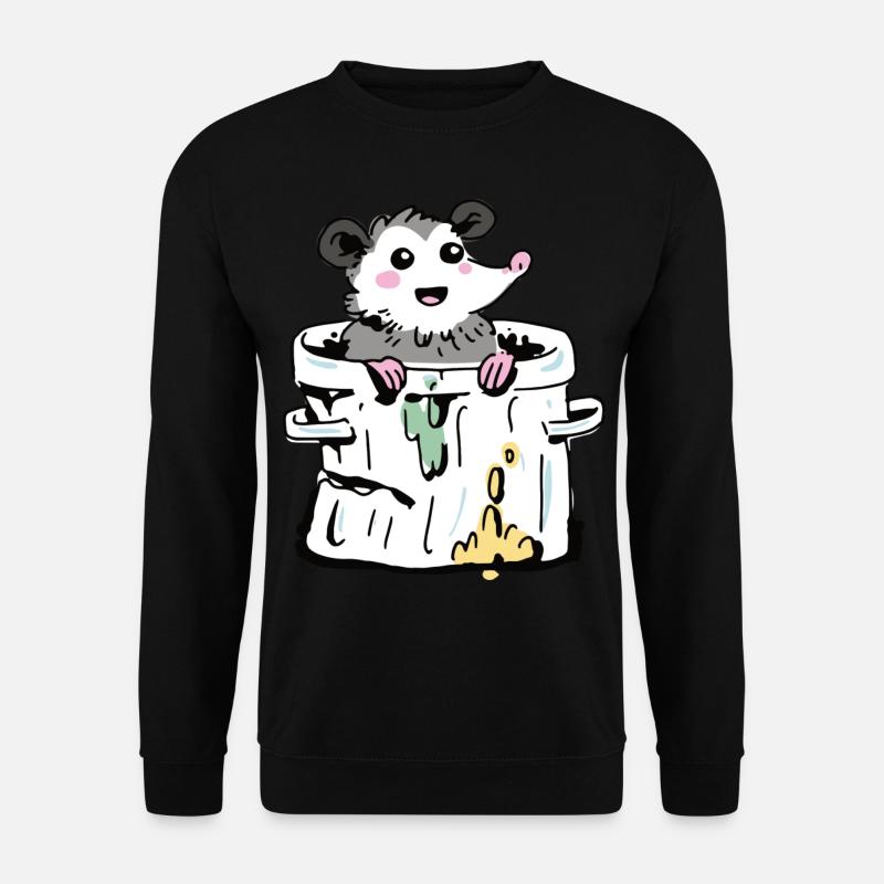 Opossum im Müll - Unisex Pullover - Schwarz