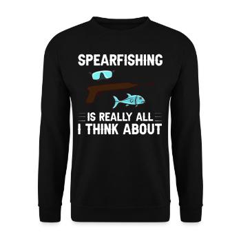 Spearfishing Spear Fishermen Fish Spear Fishermen - Unisex Sweatshirt - black - Front - Alina (178cm) & Michal (187cm)