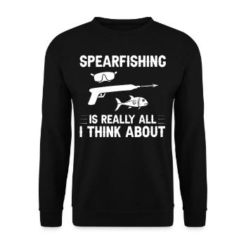 Spearfishing Spear Fishermen Fish Spear Fishermen - Unisex Sweatshirt - black - Front - Alina (178cm) & Michal (187cm)