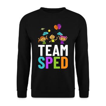 Special education Special education Promoting special needs - Unisex Sweatshirt - black - Front - Alina (178cm) & Michal (187cm)