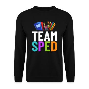 Special education Special education Promoting special needs - Unisex Sweatshirt - black - Front - Alina (178cm) & Michal (187cm)