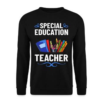 Special education Special education Promoting special needs - Unisex Sweatshirt - black - Front - Alina (178cm) & Michal (187cm)