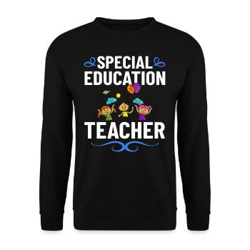 Special education Special education Promoting special needs - Unisex Sweatshirt - black - Front - Alina (178cm) & Michal (187cm)