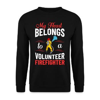 Volunteer Firefighter Firefighter Volunteers - Unisex Sweatshirt - black - Front - Alina (178cm) & Michal (187cm)