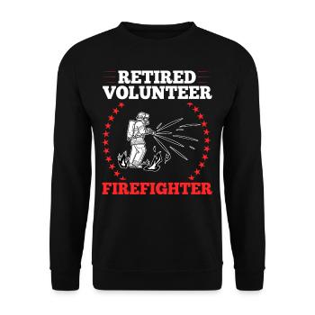 Volunteer Firefighter Firefighter Volunteers - Unisex Sweatshirt - black - Front - Alina (178cm) & Michal (187cm)