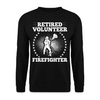 Ehrenamtlicher Feuerwehrmann Feuerwehr Freiwillige - Unisex Pullover - Schwarz - Vorne - Alina (178cm) & Michal (187cm)